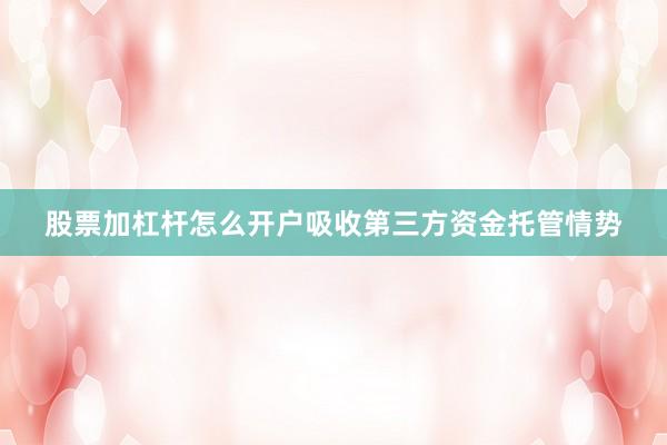 股票加杠杆怎么开户吸收第三方资金托管情势