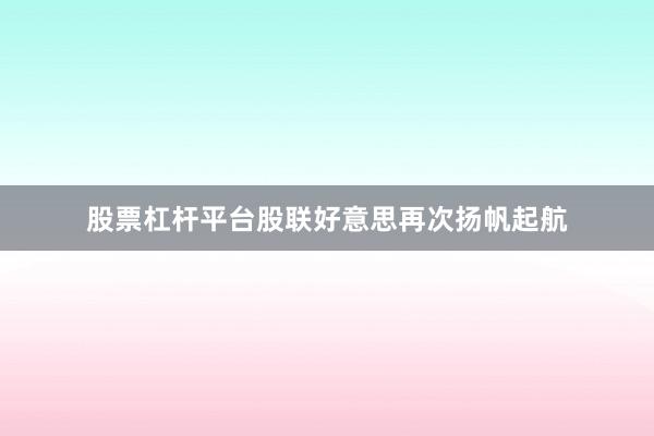 股票杠杆平台股联好意思再次扬帆起航