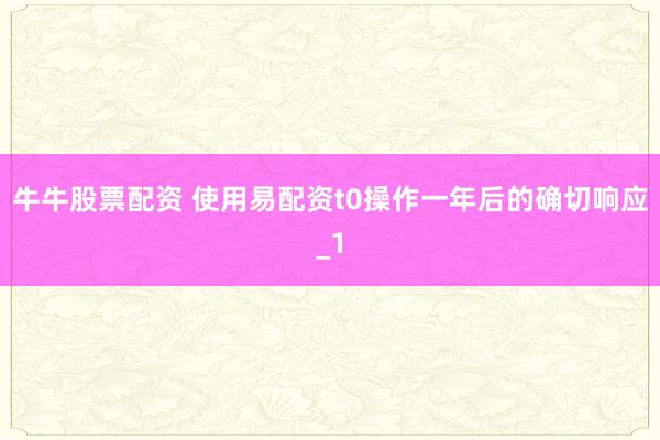 牛牛股票配资 使用易配资t0操作一年后的确切响应_1
