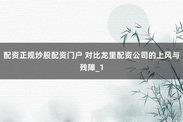 配资正规炒股配资门户 对比龙里配资公司的上风与残障_1